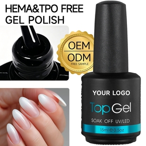 New Arrival Custom Shiny 15ml <b>Top</b> <b>Coat</b> Gel Easy Apply Even Coating Professional Nail Art Gel Low MOQ Custom Production - Product Image 1