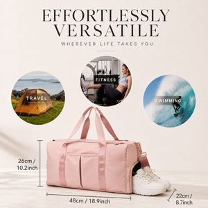 Custom Dry-Wet Separation <b>Sports</b> <b>Holdall</b> with Independent Shoe Pocket, Personalized Embroidered Gym Duffle Bag - Product Image 6