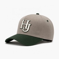 Gorras de Béisbol Unisex Ajustables con Logotipo Bordado en 3D, de Sarga de Algodón Transpirable de Cinco Paneles, Bicolor, Precio de Fábrica, MOQ Bajo