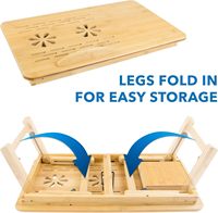 Table de petit déjeuner réglable pliable Plateau pour ordinateur portable en bambou naturel écologique