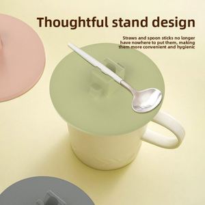 Couvre-gobelet en silicone de qualité alimentaire avec trou pour paille, couvercle universel multifonction anti-poussière et anti-fuite - Product Image 3