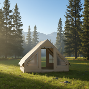 Tente de camping gonflable 4 saisons avec tissu Oxford imperméable, double couche, une chambre, fenêtres et portes en maille, montage manuel - Product Image 2