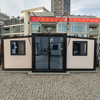 Maison préfabriquée en acier moderne de luxe, 20 pieds/40 pieds, isolée, respirante, conteneur portable, extensible, boutique prête à l'emploi, installation rapide