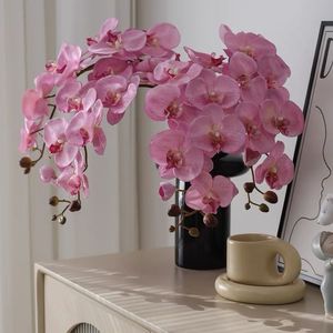 Orchidée Gardenia Phalaenopsis 95cm, fleur artificielle en caoutchouc souple, décoration de la maison, accessoire de mariage - Product Image 4