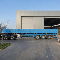 Semi-remorque à ridelles en acier de 3 ou 4 essieux, 40 pieds (13m/12.5m), 40 tonnes/60 tonnes, pour le transport de marchandises, à vendre