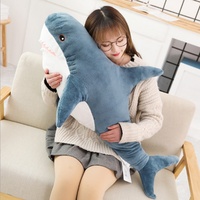 Peluche géante de 120 cm en forme de requin, coussin doux en peluche, trois couleurs, neuf tailles, rembourrage en coton PP, certifiée sûre