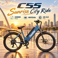 Vélo Électrique Chamrider Step-Thru en Gros 48V 55Ah Pneus Larges 26x3.0 80Nm de Couple Frein à Disque Hydraulique Vélo Cargo de Livraison Ebike C 55