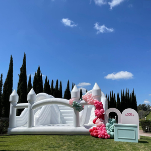 Alquiler de fiestas, tobogán de rebote blanco, <span class=keywords><strong>castillo</strong></span> inflable para saltar, tobogán blanco inflable - Product Image 1