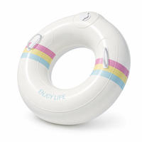Bouée de natation gonflable d'été en PVC épaissi, durable, imperméable, colorée, avec double airbag et poignées