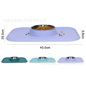 Pet Feeding Bowl 395x260x40mm Stainless Steel With Silicone Mat For Dog <b>Cat</b> Multi Functional <b>Feeder</b> - Product Image 5