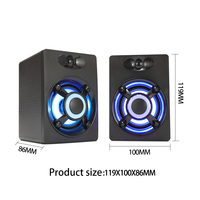 Enceinte de bureau T-WOLF S1 Mini avec basses puissantes 360 °   Haut-parleur stéréo pour ordinateur portable, bureau à domicile