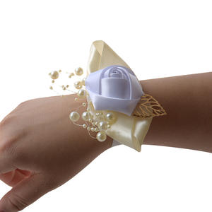 สายคาดมือสีกุหลาบสำหรับตกแต่งเพื่อนเจ้าสาวดอกไม้ประดับงานพรอมสำหรับผู้หญิงเครื่องประดับงานพรอมดอกไม้ประดิษฐ์กำไลข้อมือสำหรับงานแต่งงาน - Product Image 6