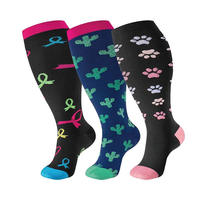 Chaussettes de compression en nylon grande taille pour femmes, à mollet large, très extensibles, pour jambes volumineuses, obèses et surpoids