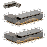 Set di Lusso Scrivania e Sedia Direzionale, Scrivania per CEO, Scrivania Esecutiva a L in Legno, Arredamento Ufficio Moderno
