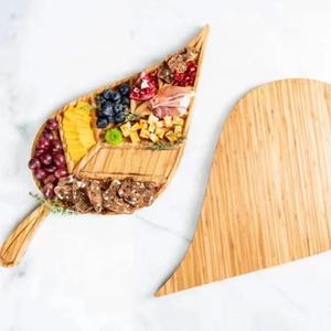 Piatto di frutta in legno massello Premium frutta secca <span class=keywords><strong>vassoio</strong></span> snack foglie aperitivo bordo festa in legno plat - Product Image 1