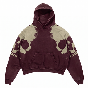 Sweat à capuche homme personnalisé avec logo, coupe ample vintage, délavé à l'acide, 100% coton, streetwear, vente en gros 7747 - Product Image 3