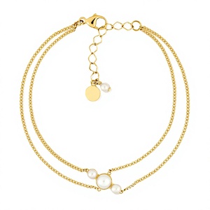 Voor Virgin Girl <span class=keywords><strong>Trilogie</strong></span> Pearls vergulde klassieke bruiloftsarmband voor dames - Product Image 4