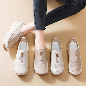 2025 collezione autunnale <span class=keywords><strong>scarpe</strong></span> da <span class=keywords><strong>donna</strong></span> <span class=keywords><strong>in</strong></span> <span class=keywords><strong>vera</strong></span> <span class=keywords><strong>pelle</strong></span> stile fagiolo di grandi dimensioni Slip-On comode da passeggio con suola spessa - Product Image 4