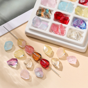 Cuentas de cristal ovaladas Ac4081 para la fabricación de pulseras con tratamiento perlado - Product Image 1