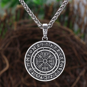 Collier pendentif <span class=keywords><strong>Viking</strong></span> Valknut en acier inoxydable vintage PD04, symbole nordique d'Odin, amulette, bijoux - Product Image 1