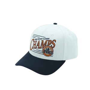 Gorras de Béisbol de 6 Paneles con Visera Curva de Algodón Personalizadas de Buena Calidad, en 2 Tonos de Color, con Logotipo Bordado Plano - Product Image 1