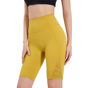 Pantaloncini da Yoga Donna a Vita Alta Personalizzati, Effetto Push-Up, Anti-Squat, in Nylon Spandex, con Controllo Pancia, Ideali per <span class=keywords><strong>Palestra</strong></span>, Corsa e Allenamento - Product Image 5