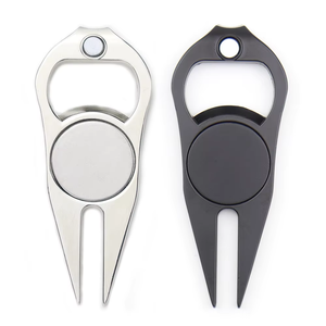 Custom Logo <span class=keywords><strong>2</strong></span> In 1 Metalen Golf Marker Divot Tool Met Flesopener - Product Image 1
