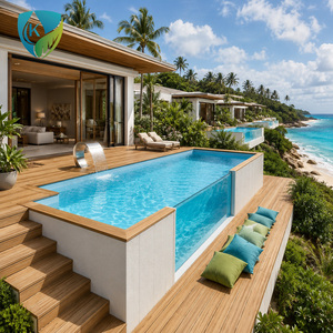 Grande <span class=keywords><strong>piscine</strong></span> en verre avec fenêtre, en bois, sur mesure, <span class=keywords><strong>hors</strong></span> <span class=keywords><strong>sol</strong></span>, pour jardin - Product Image 1