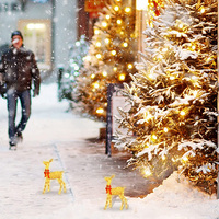 Dropshipping : Rennes de Noël artificiels pré-éclairés à LED pour décoration extérieure