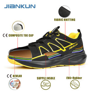 JIANKUN 야외 통기성 경량 EVA 고무 밑창 안전 신발 남성용 안티 스매싱 안티 펑크 안전 작업 부츠 - Product Image 3