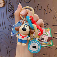 Nouveau porte-clés en PVC de dessin animé pour garçon, pendentif de sac à dos, porte-clés créatif mignon en forme de chien, vente en gros Z