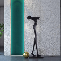 Lampe sur Pied Design Minimaliste Moderne, Sculpture d'Angle en Résine pour Salon Hôtel, Décoration Artistique Led