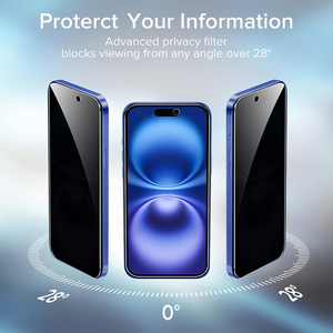 Protector DE PANTALLA DE PRIVACIDAD DE cubierta completa para <span class=keywords><strong>iPhone</strong></span> 15 14 13 Pro Max Anti Spy vidrio templado con <span class=keywords><strong>caja</strong></span> de venta al por menor - Product Image 5