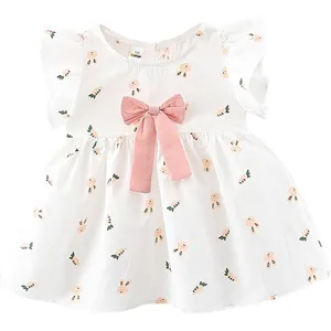 Michley yaz yeni bebek kız elbise % 100% pamuk renkli güzel kız çocuk elbiseleri