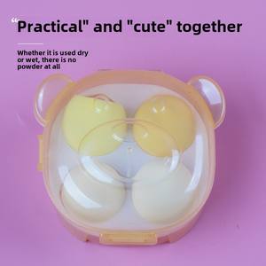 Bear Box Beauty Egg Gourde de poudre humide/sèche avec motif coeur Maquillage pastel non comestible en forme de doigt de type biseauté - Product Image 3