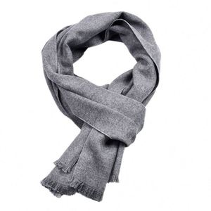 Écharpe/châle unisexe monochrome en laine/viscose double face teinte en fil pour l'automne/hiver, modèle transfrontalier CN - Product Image 2
