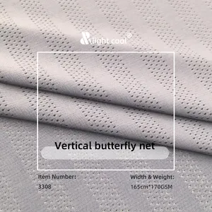 No3308 Nylon Knitted Jacquard Vertical Pattern Needle Hole Butterfly Mesh Elastic Mesh Underwear Breathable Men's Wear Fabric