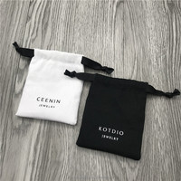 Sacs à cordon en twill de coton miniatures personnalisés, pochettes à bijoux