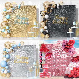 Klassische schimmernde Wand Hintergrund Halloween quadratische Pailletten Dekor für Geburtstag & Hochzeit Regenbogen farbige Wand paneele - Product Image 3