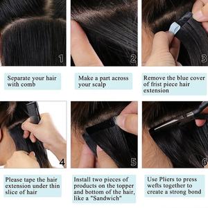 Extensions capillaires synthétiques pré-collées résistantes à la chaleur, lisses et bouclées, 26 pouces, 20 pièces, pour la vente en gros - Product Image 5