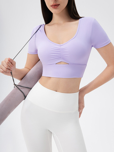 <span class=keywords><strong>Camiseta</strong></span> <span class=keywords><strong>de</strong></span> Yoga <span class=keywords><strong>para</strong></span> <span class=keywords><strong>Mujer</strong></span> con Relleno en el Pecho, Cuello en V, Ajustada, Sexy, Deportiva, <span class=keywords><strong>de</strong></span> Secado Rápido <span class=keywords><strong>para</strong></span> Fitness, Running y Entrenamiento - Product Image 4