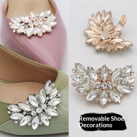 Décoration supérieure pour chaussures de mariée transfrontalières, fleur de chaussure en cristal amovible à talon haut, boucle en alliage de zinc, sabot monocouche
