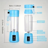 Accessoires de cuisine pour la maison : Mini mixeur-presse-agrumes électrique USB 6 lames, portable, pour fruits, outils de cuisine, mixeur-bouteille