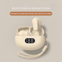 Headset kontrol sentuh, headset kontrol sentuh Led dalam telinga tampilan Digital Hifi untuk olahraga anti air BT5.3 bisnis Earphone nirkabel dalam telinga