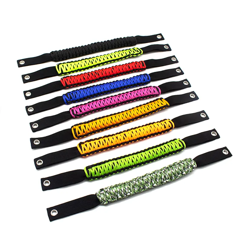 Ford Bronco Jeep Paracord Grip Webbing Weave Roll Bar Grab Handles For Car