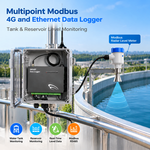เครื่องบันทึกข้อมูลไร้สายแบบมัลติพอยต์ Modbus 4G และอีเธอร์เน็ต สำหรับตรวจสอบระดับของเหลวในถังเก็บข้อมูล พร้อมเครื่องวัดระดับด้วยเรดาร์ Modbus - Product Image 1