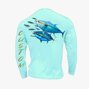 Chemise de pêche pour homme, nouvelle mode estivale, UPF 50+, personnalisable, respirante, imperméable, séchage rapide, avec impression numérique, polyester et élasthanne - Product Image 4