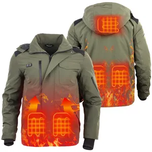 Coats Heated Men Winter USB Fiber Heating Coat Travel Pizex Waterproof Heated Hiking Jackets