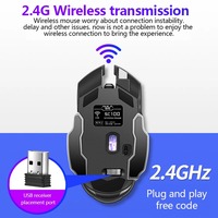 AULA SC100 Mouse optik ergonomis, dapat diisi ulang 1600 DPI USB Gaming tanpa kabel senyap 7 tombol Mute PC Laptop Desktop tersedia