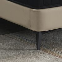 Lit moderne pleine grandeur, doux et confortable, rembourré en duvet, avec revêtement en cuir durable, design écologique